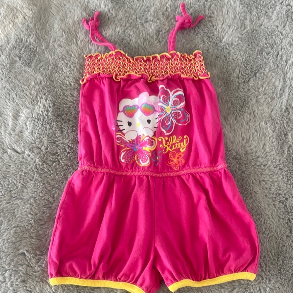 Hello Kitty Pink Kids Romper Sz 6/6X Summer Time